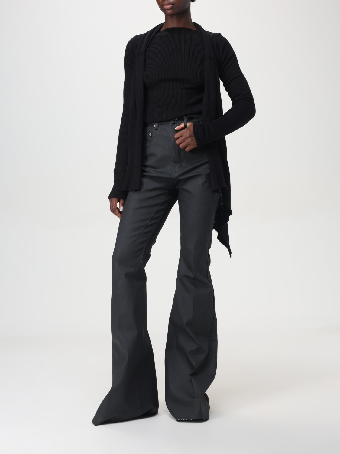 Giglio Maglia Rick Owens In Lana Stretch A Coste