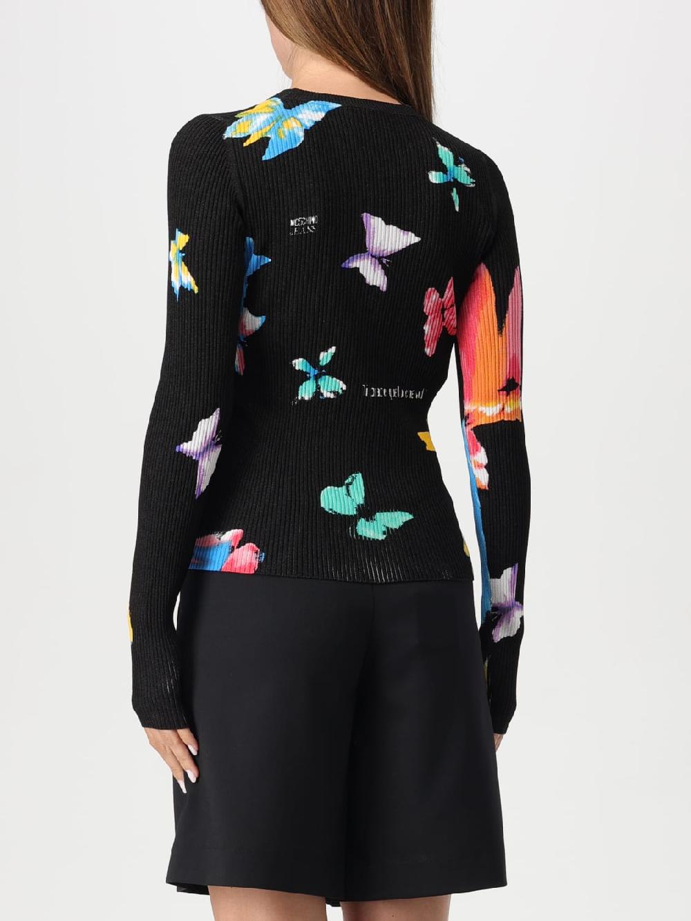 Giglio Maglia Slogan Con Farfalle Moschino Jeans