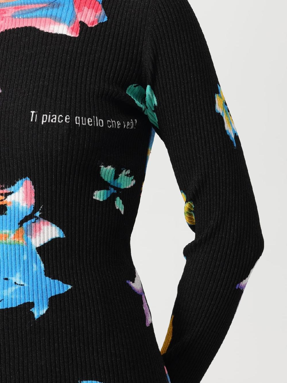 Giglio Maglia Slogan Con Farfalle Moschino Jeans