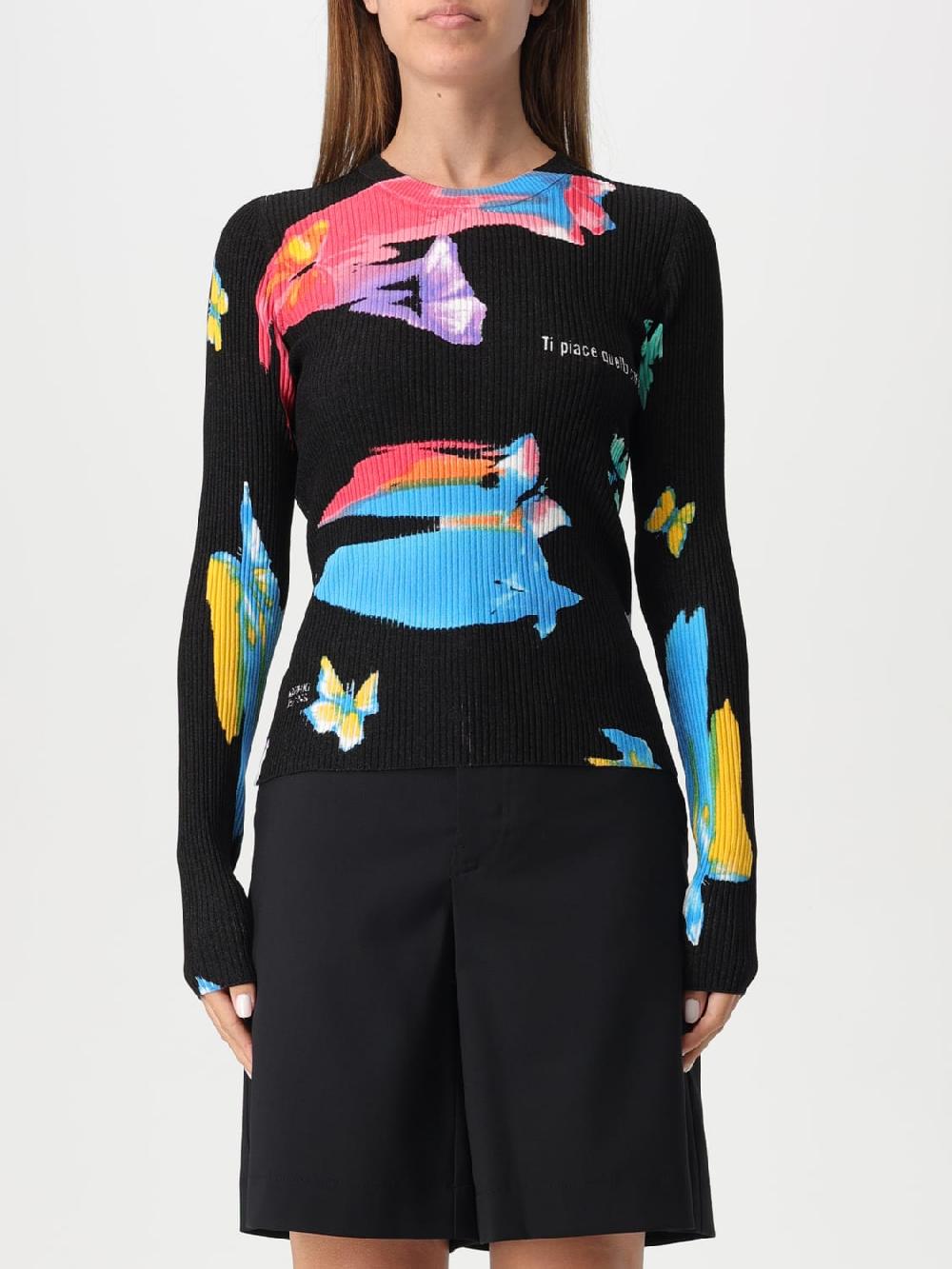 Giglio Maglia slogan con farfalle Moschino Jeans
