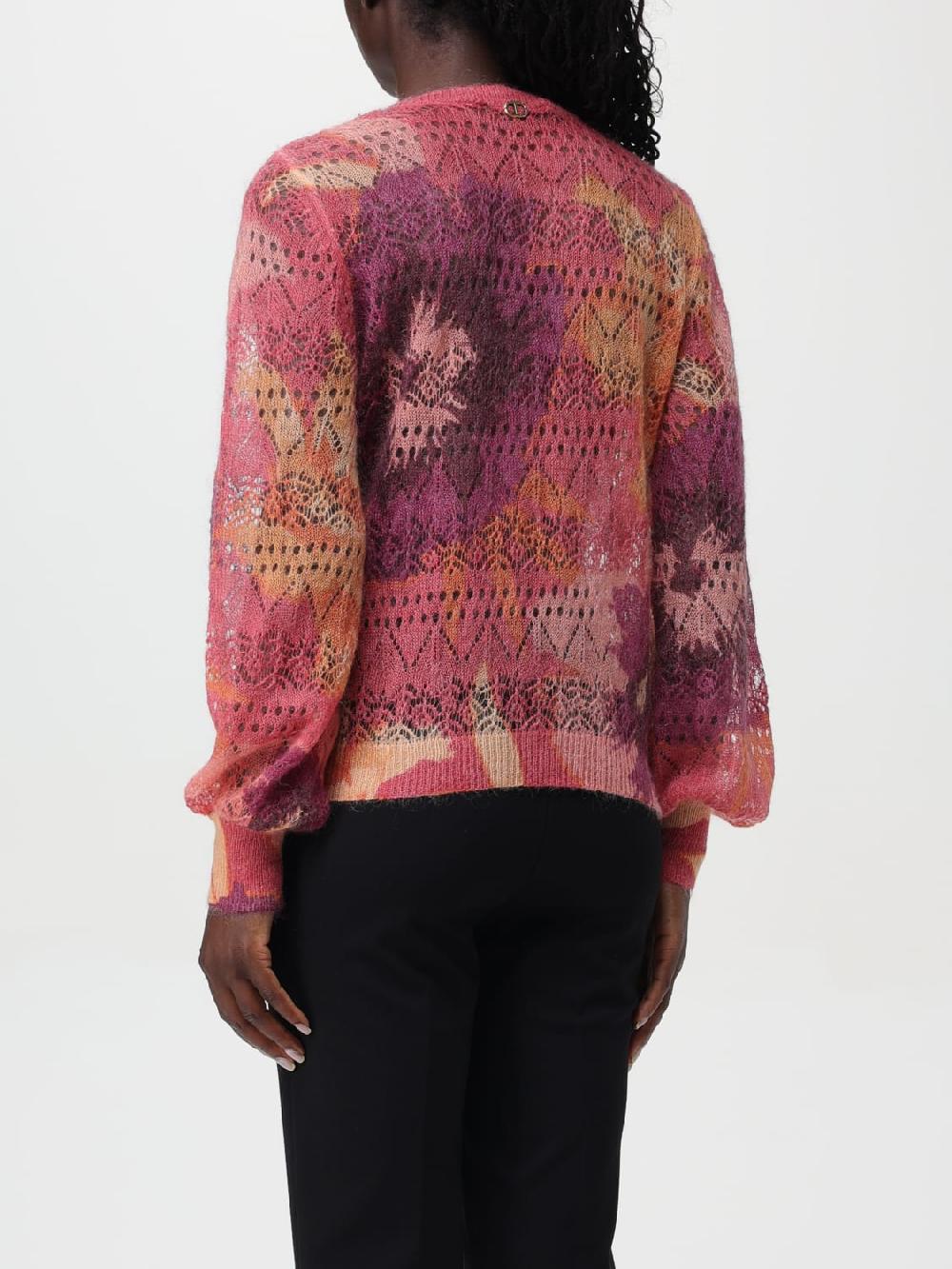 Giglio Maglione Twinset In Misto Lana Traforata