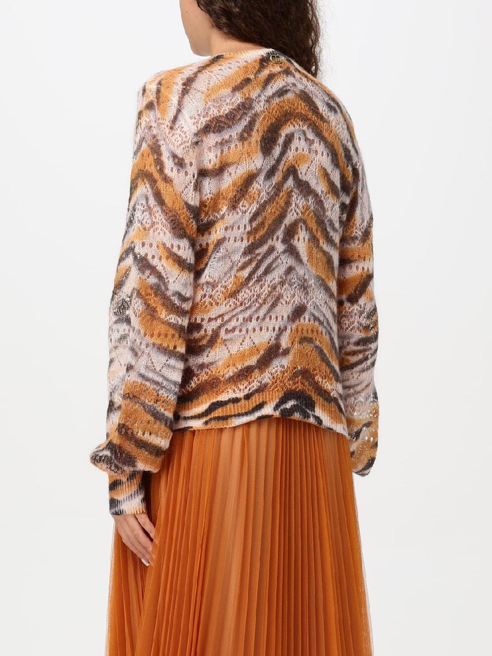 Giglio Maglione Twinset In Misto Lana Traforata