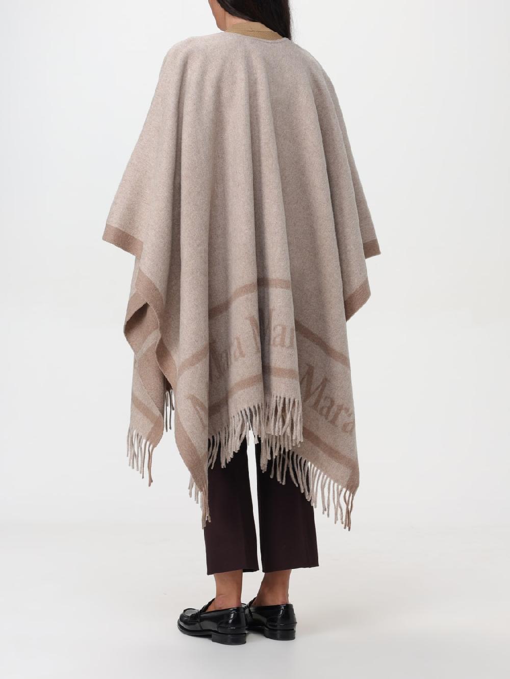 Giglio Mantella Di Lana Con Maxi Logo Max Mara