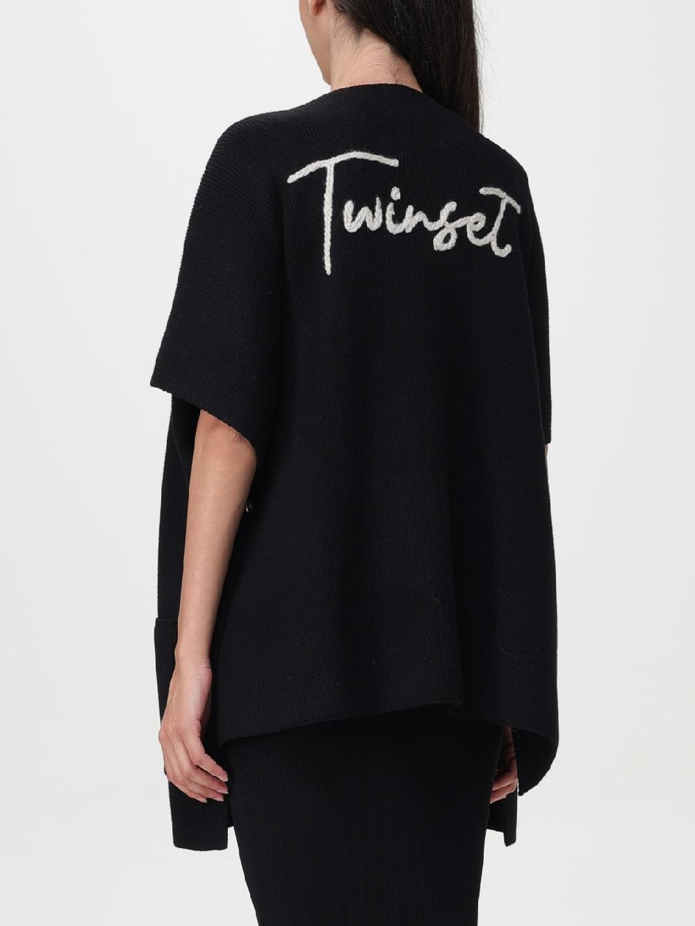 Giglio Mantella In Viscosa Twinset Con Logo