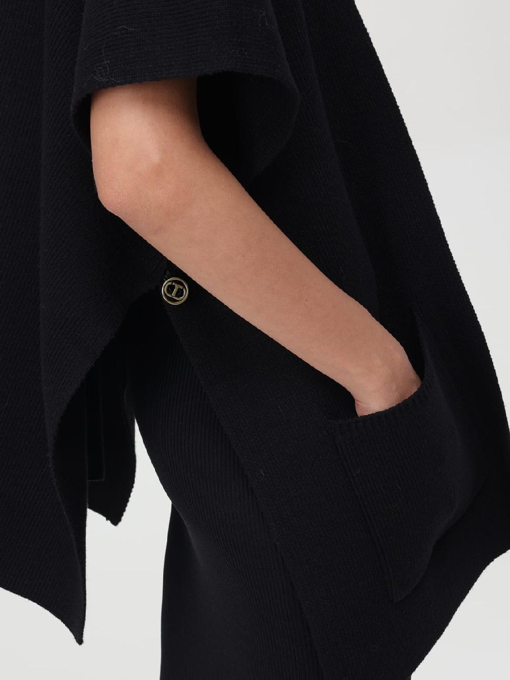 Giglio Mantella In Viscosa Twinset Con Logo