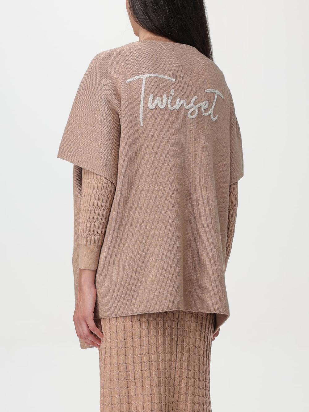 Giglio Mantella In Viscosa Twinset Con Logo