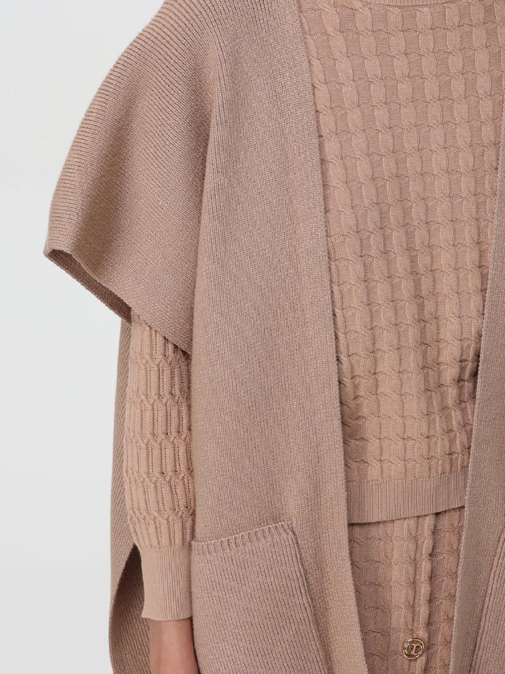 Giglio Mantella In Viscosa Twinset Con Logo