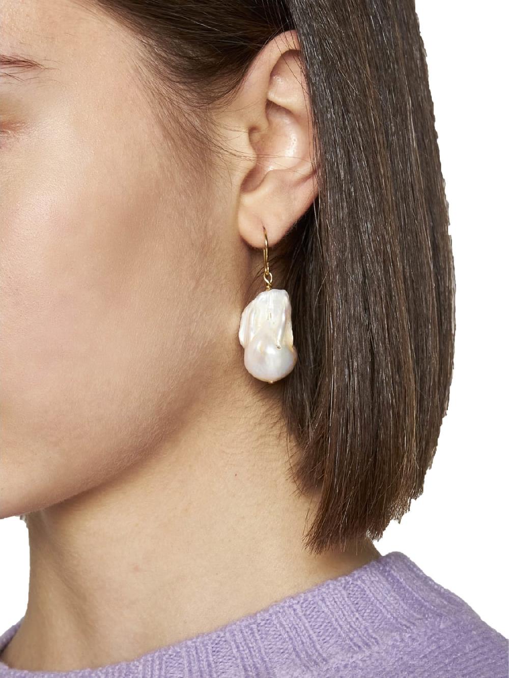 Giglio Orecchini Jil Sander In Ottone Con Perle