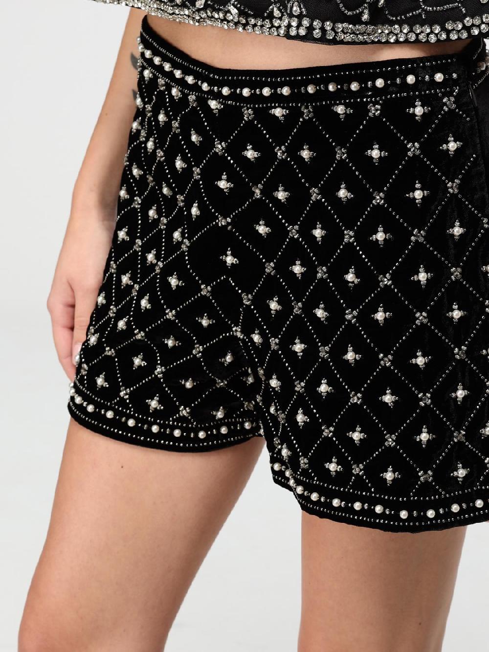 Giglio Pantaloncino Twinset In Tessuto Con Strass