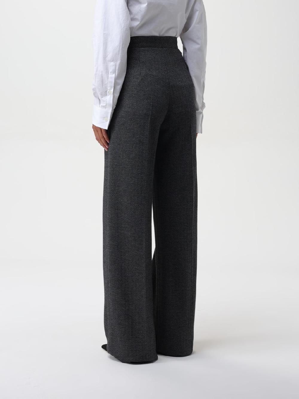 Giglio Pantalone A Spina Di Pesce Max Mara In Lana