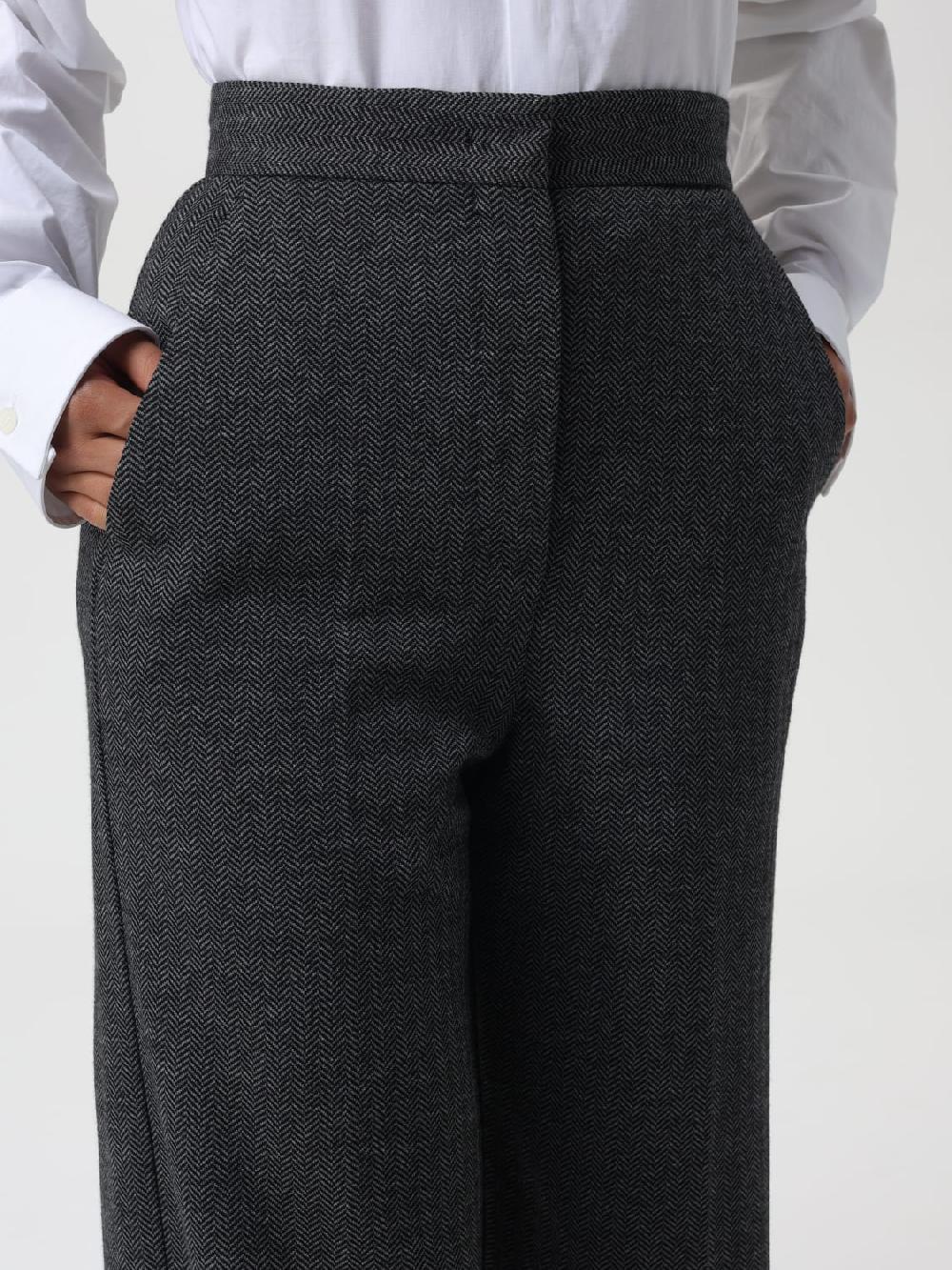 Giglio Pantalone A Spina Di Pesce Max Mara In Lana