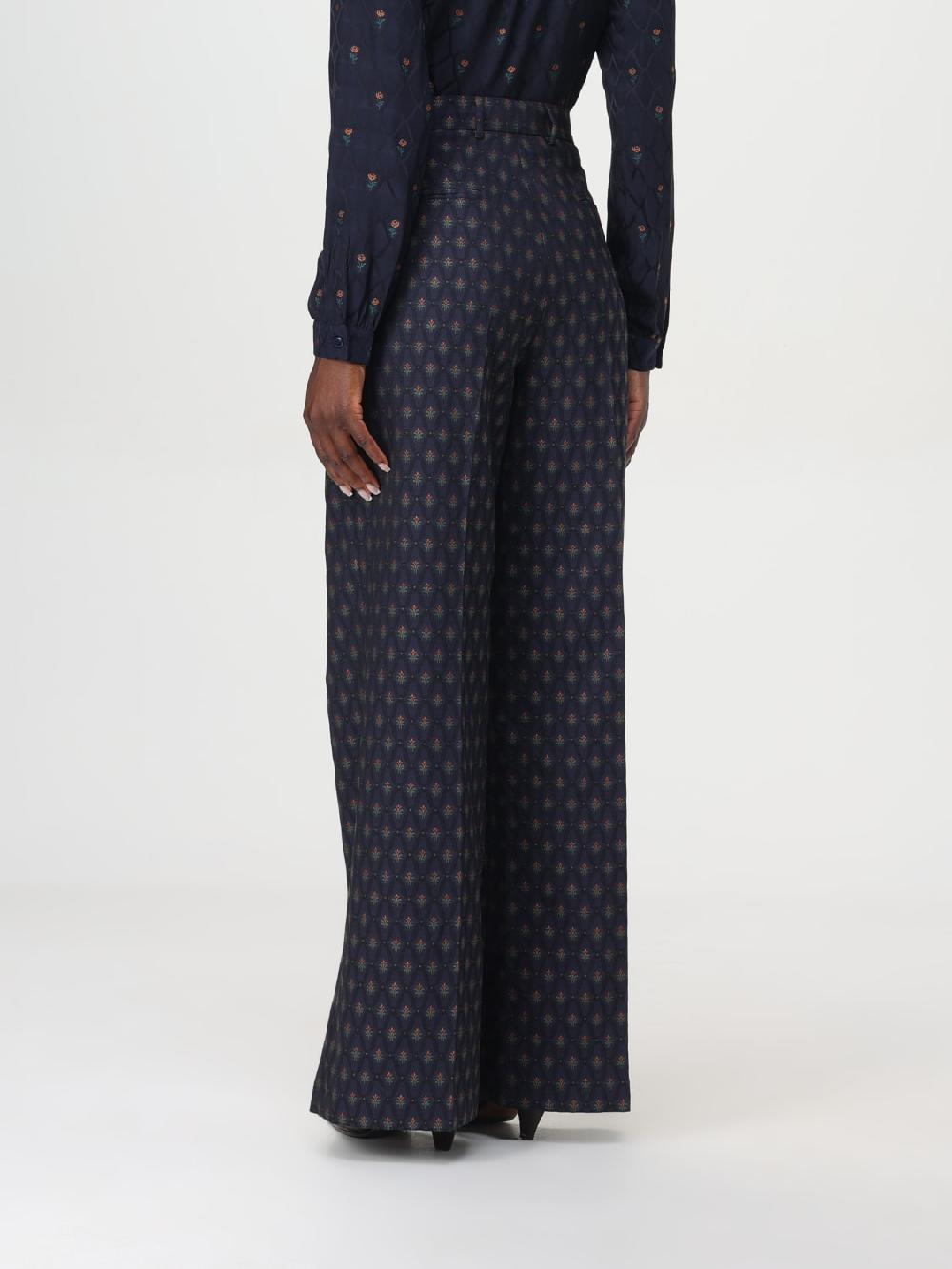 Giglio Pantalone A Vita Alta Etro In Lana E Seta