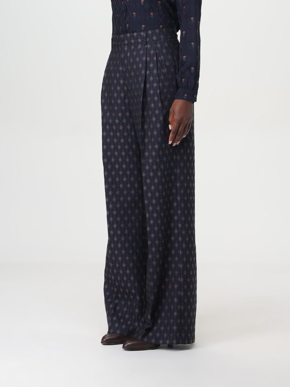 Giglio Pantalone A Vita Alta Etro In Lana E Seta