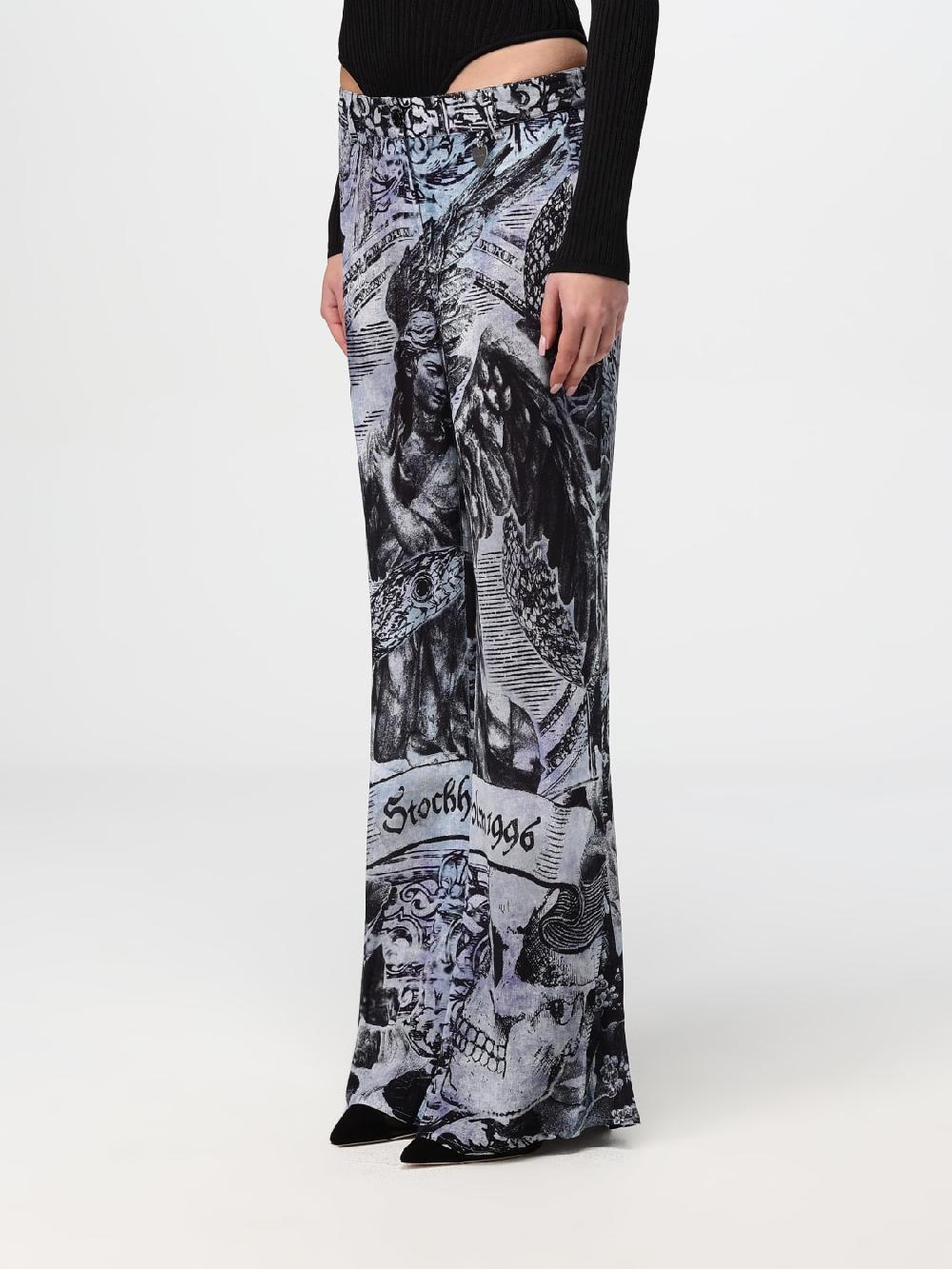 Giglio Pantalone Acne Studios In Viscosa Stampata