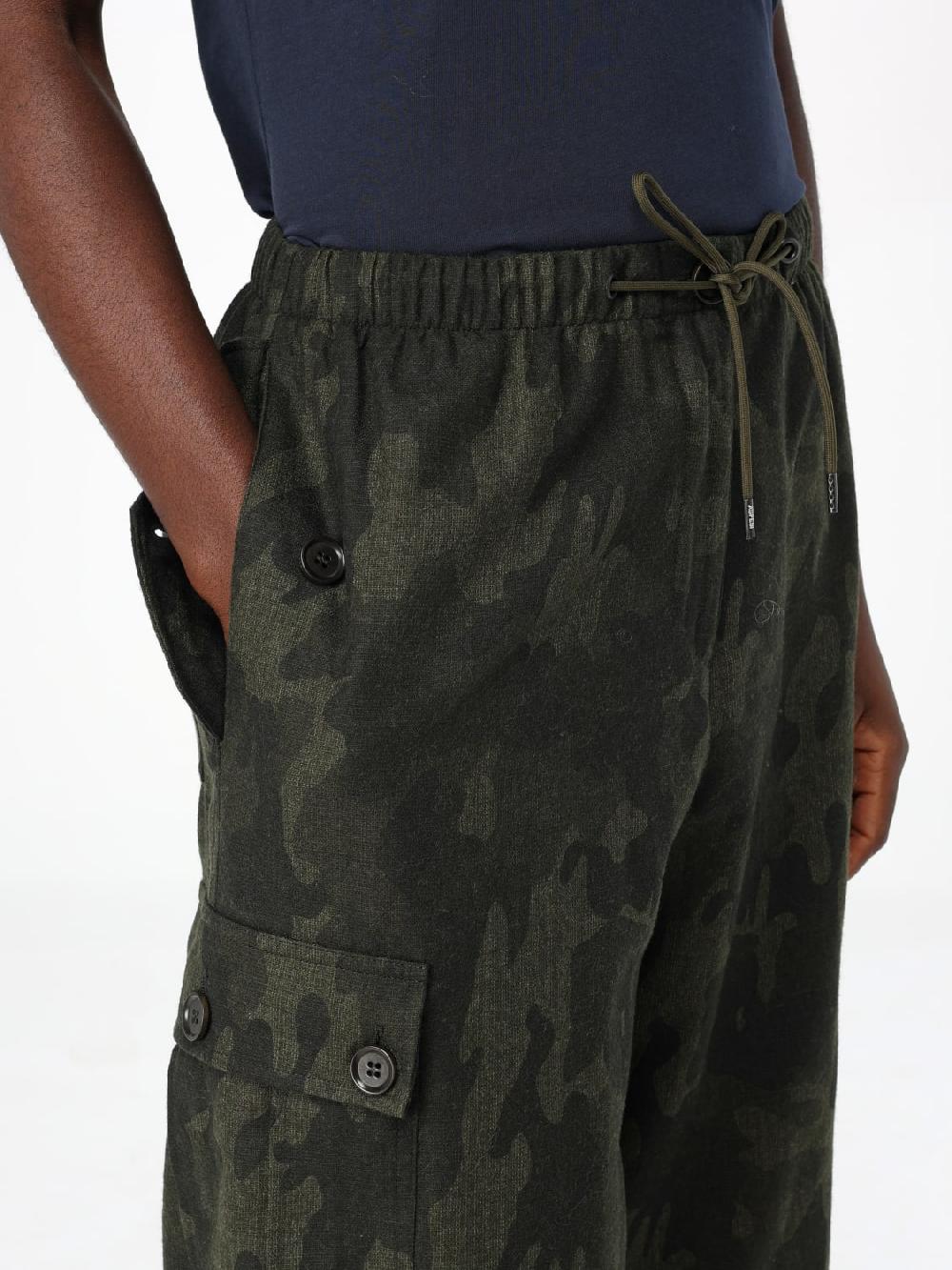 Giglio Pantalone Aspesi In Misto Lana Camouflage