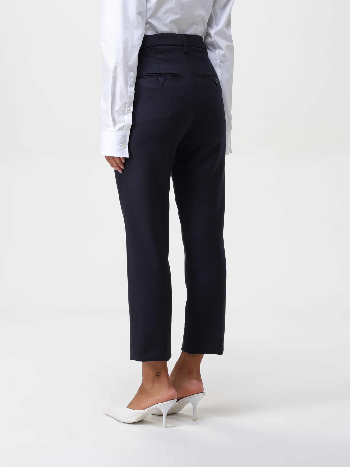Giglio Pantalone Crop Dondup In Lana Vergine