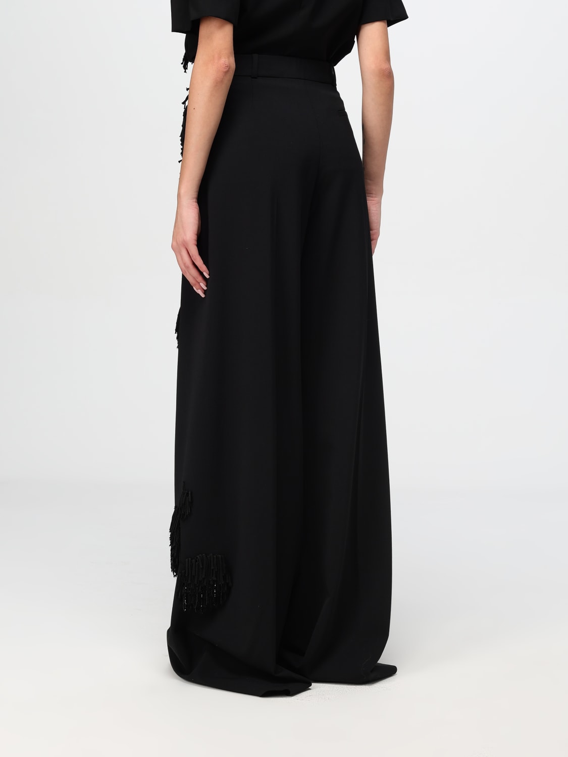 Giglio Pantalone Del Core In Misto Lana Con Frange