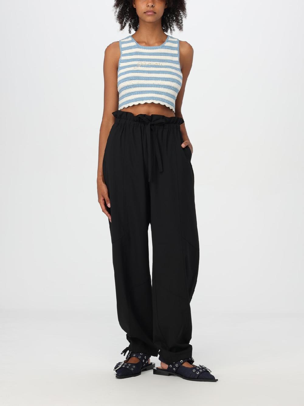 Giglio Pantalone Ganni In Tessuto