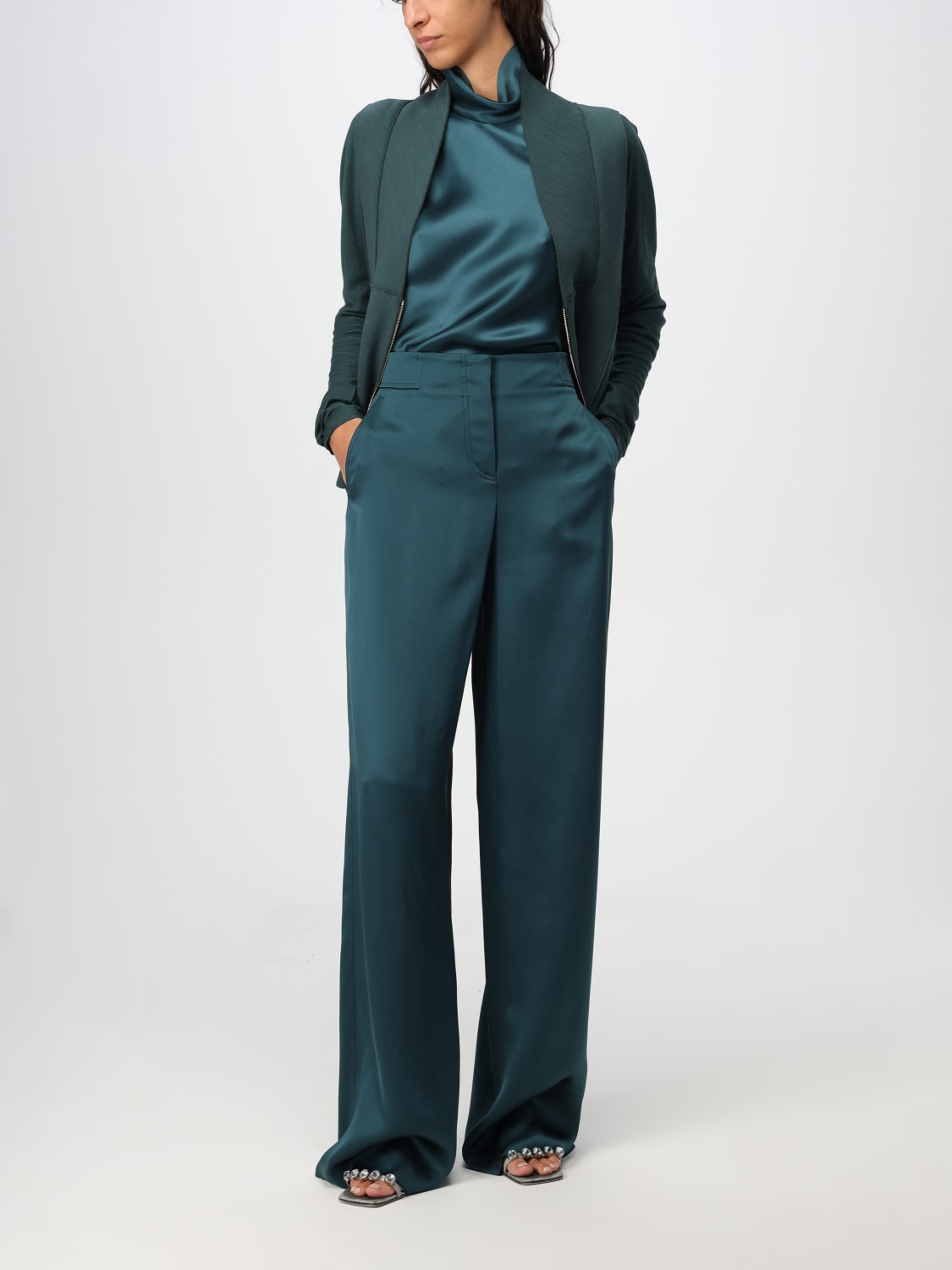 Giglio Pantalone Giorgio Armani In Raso Di Seta