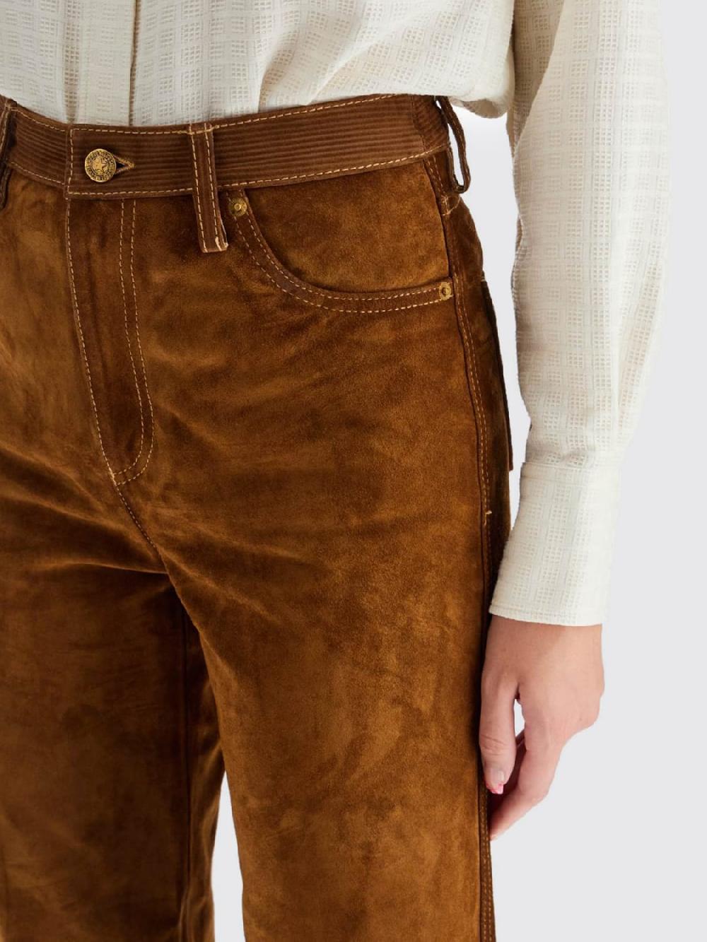 Giglio Pantalone Golden Goose In Pelle Scamosciata