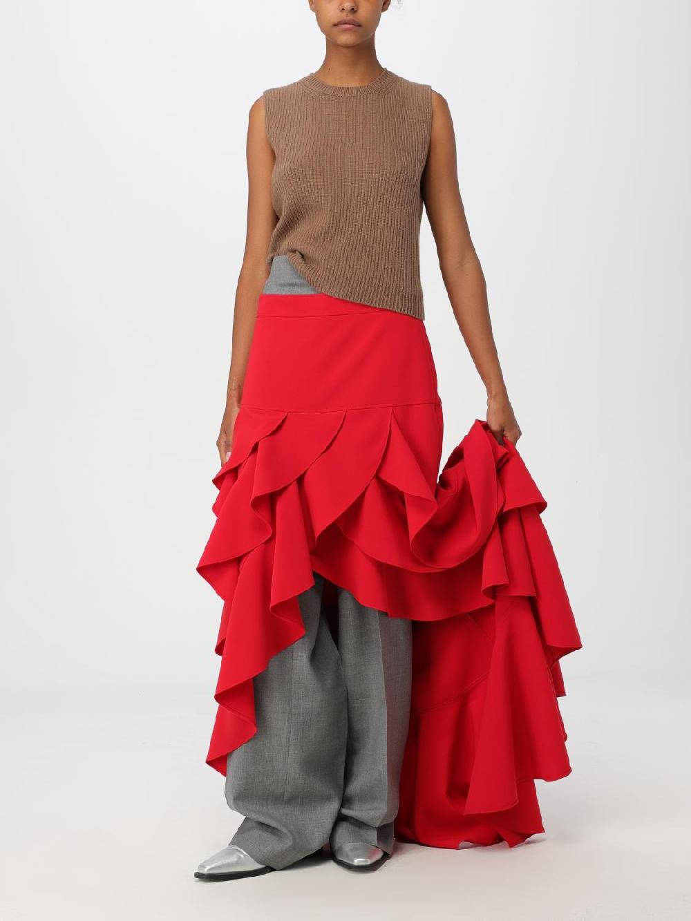 Giglio Pantalone Moschino Couture In Lana Vergine