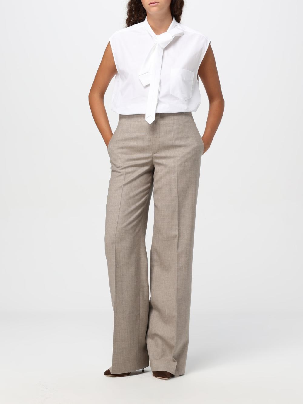 Giglio Pantalone Moschino Couture In Lana Vergine