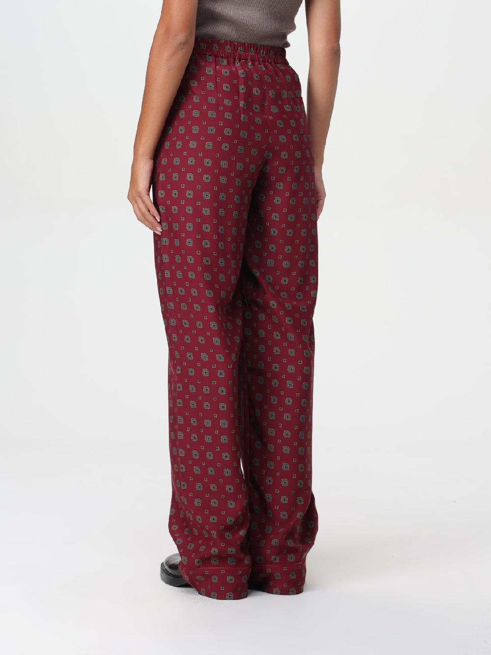 Giglio Pantalone Moschino Couture In Seta Stampata