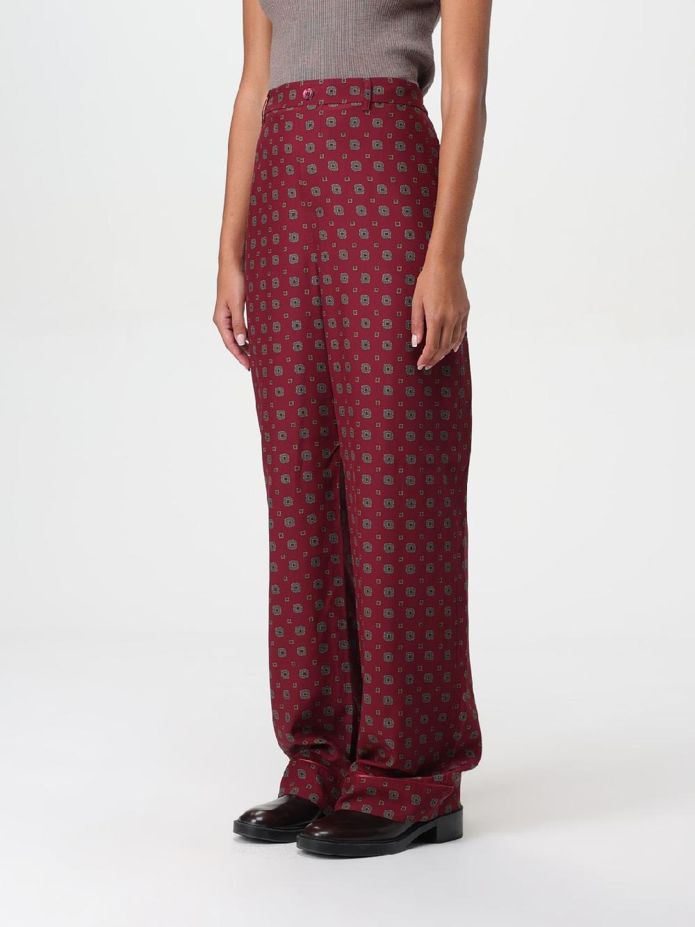 Giglio Pantalone Moschino Couture In Seta Stampata