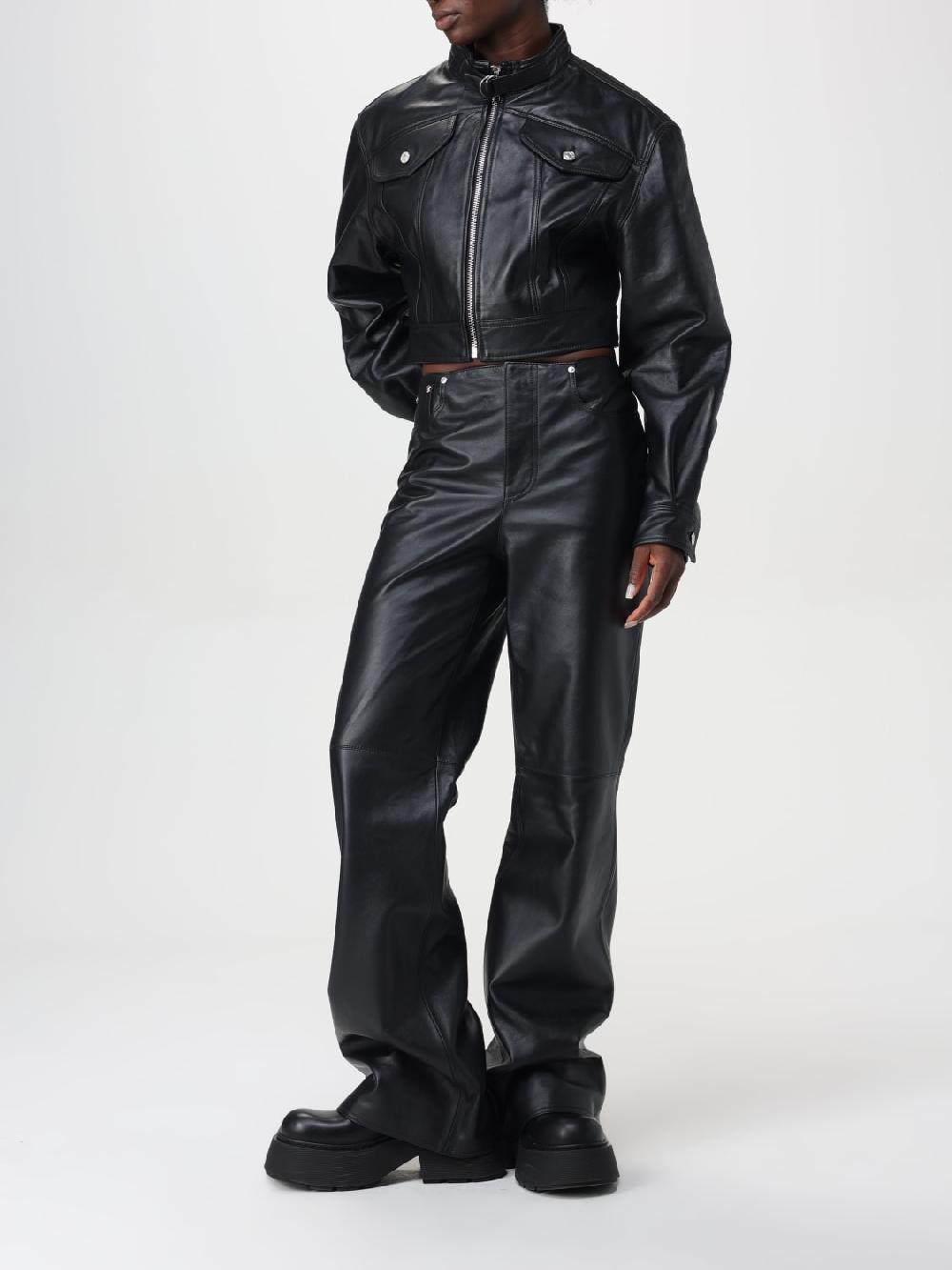 Giglio Pantalone Moschino Jeans In Pelle