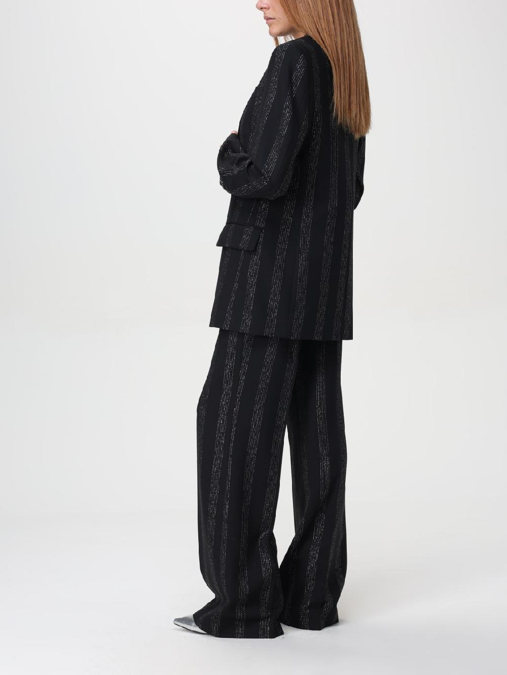 Giglio Pantalone MSGM In Lana E Righe Lamè