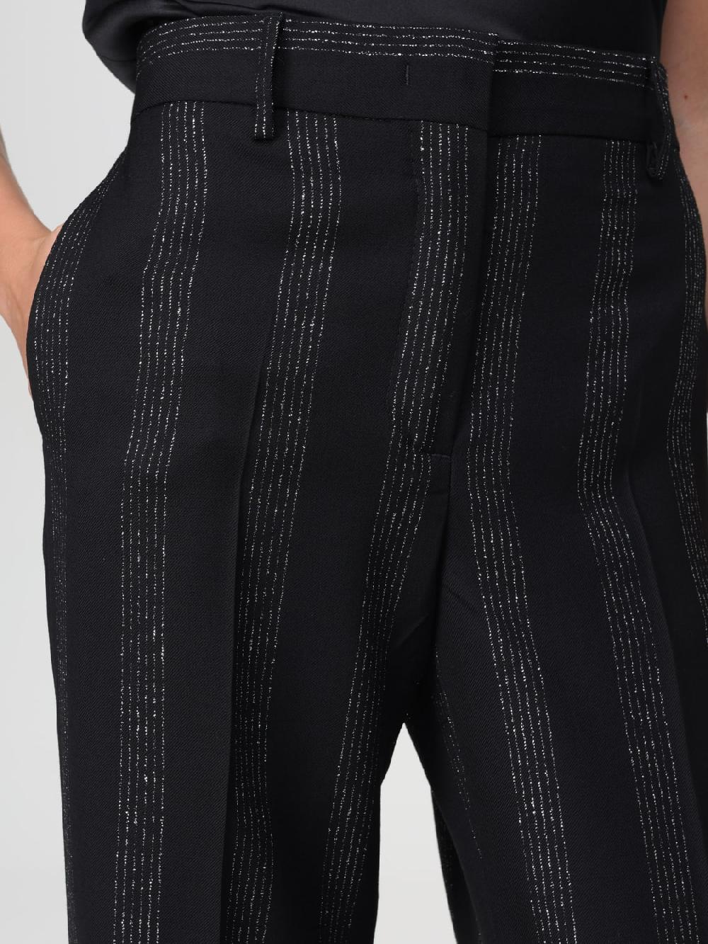 Giglio Pantalone MSGM In Lana E Righe Lamè