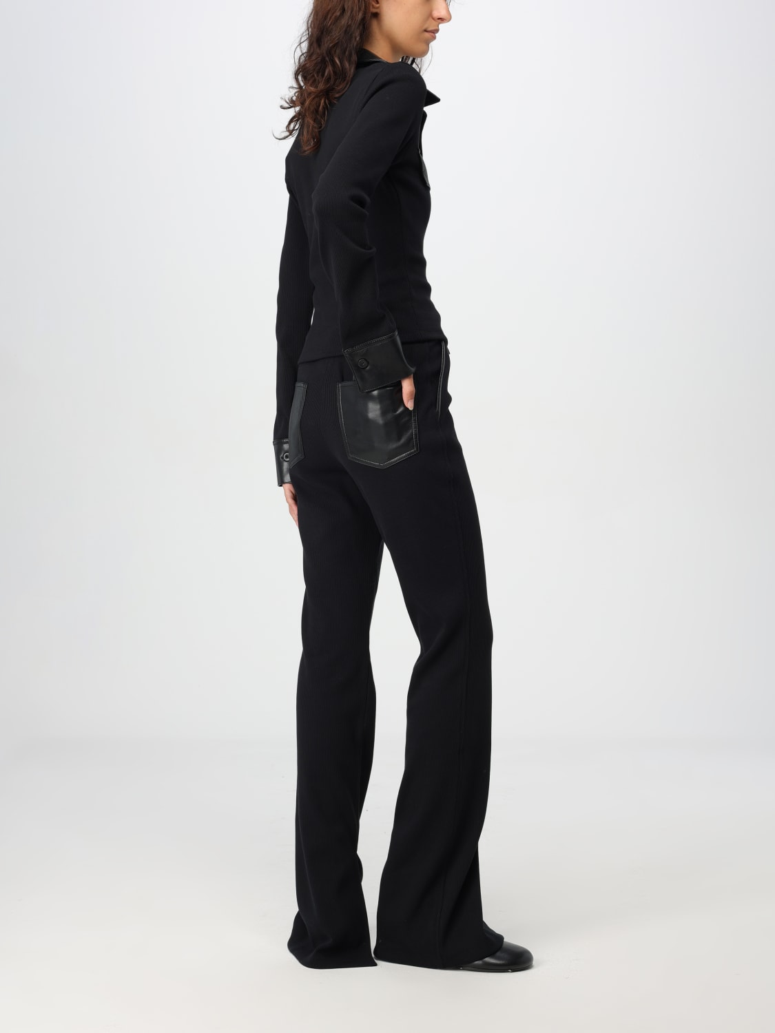 Giglio Pantalone Nanushka In Jersey E Pelle