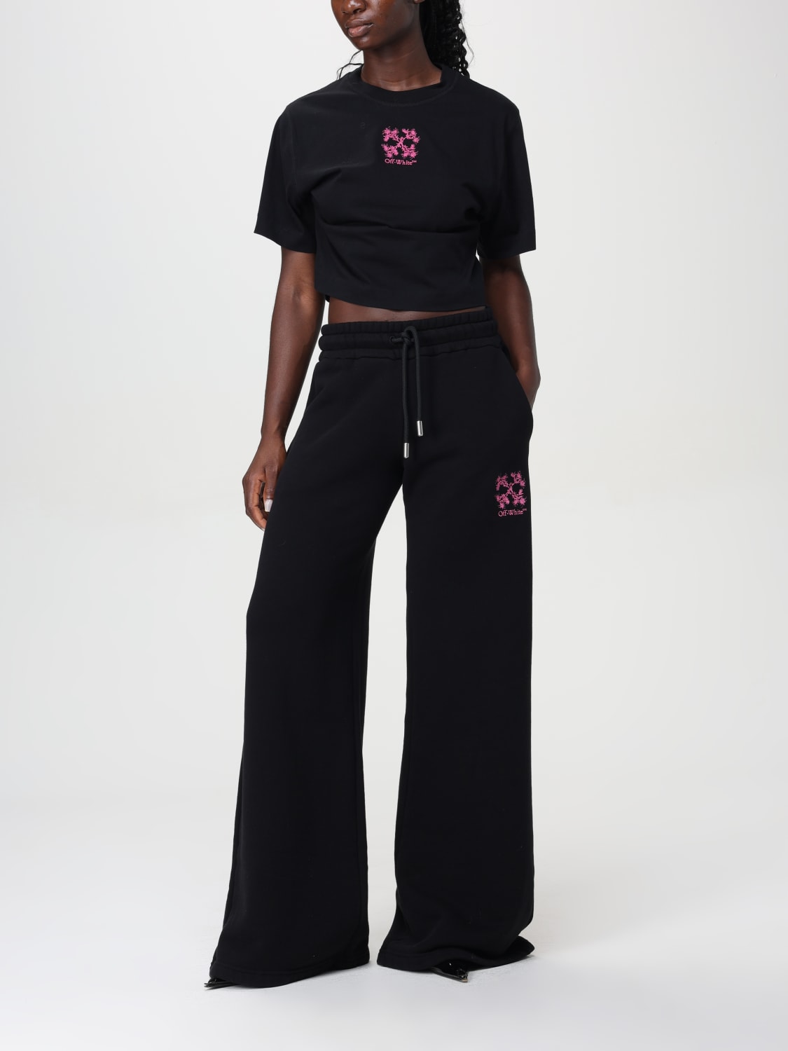 Giglio Pantalone Off-White In Cotone