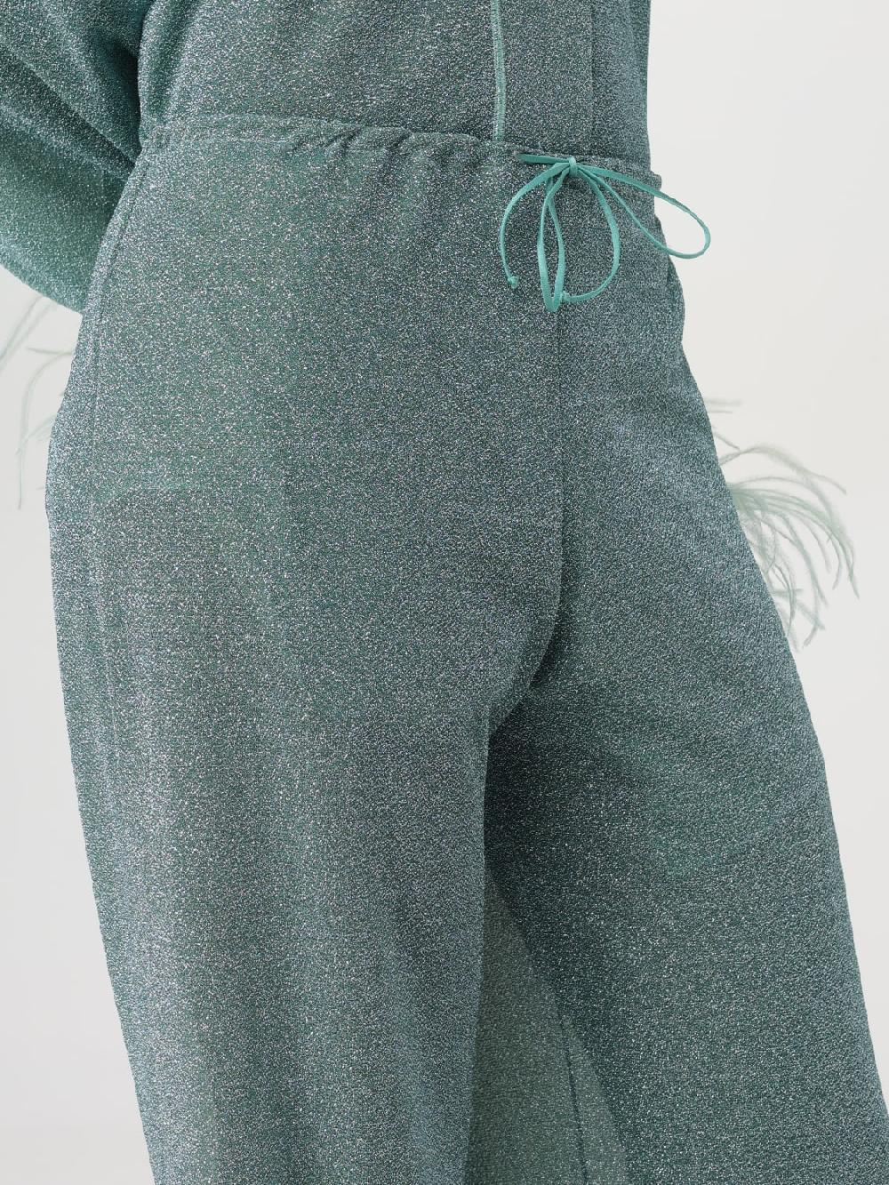 Giglio Pantalone Osèree In Tessuto Lamè Con Piume