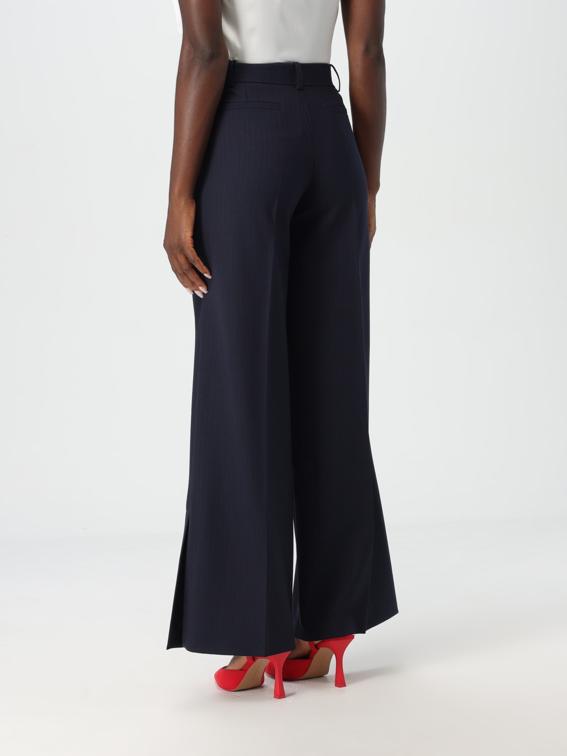 Giglio Pantalone Pinko Gessato In Misto Viscosa