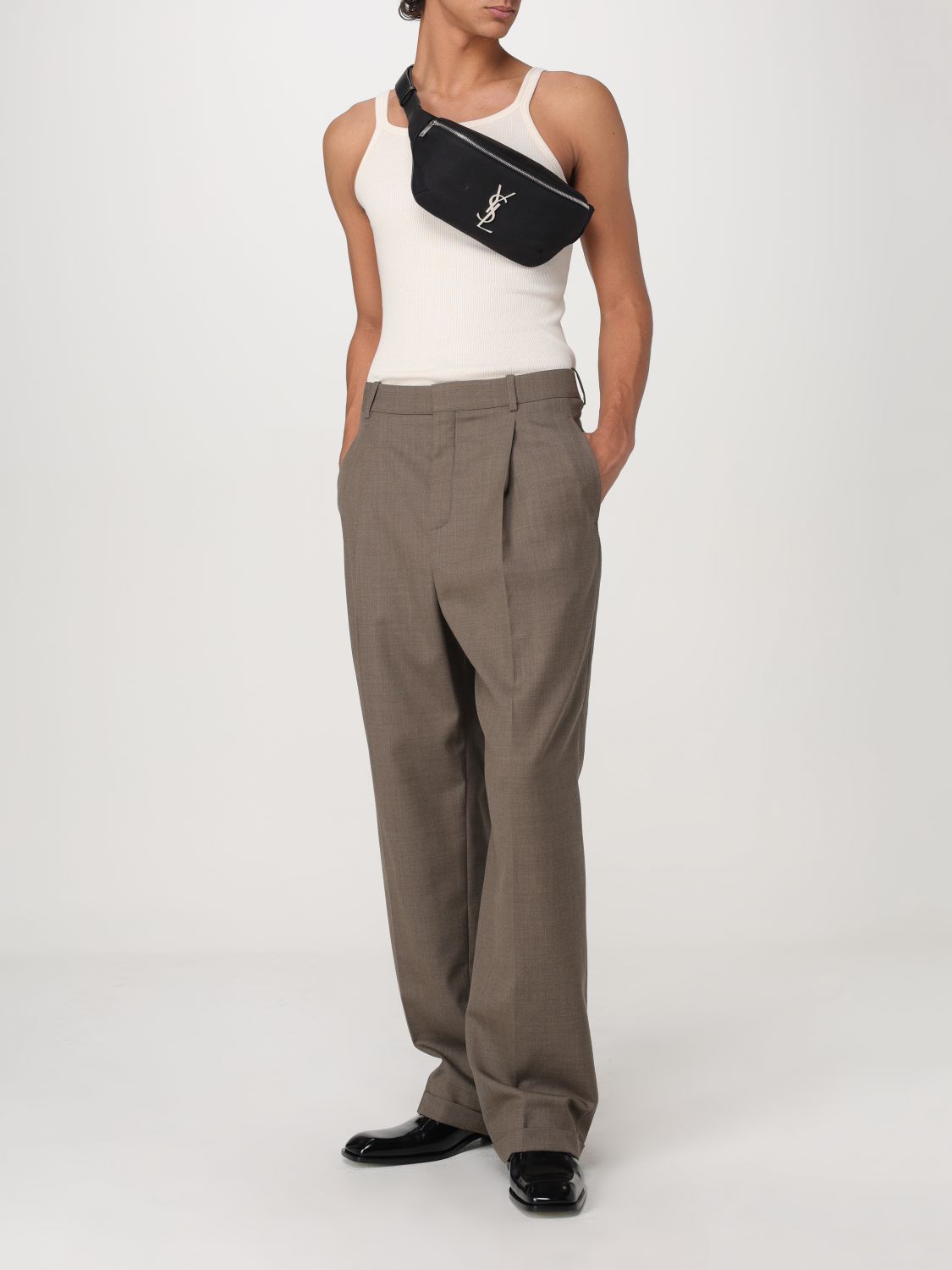 Giglio Pantalone Saint Laurent In Lana Con Pinces