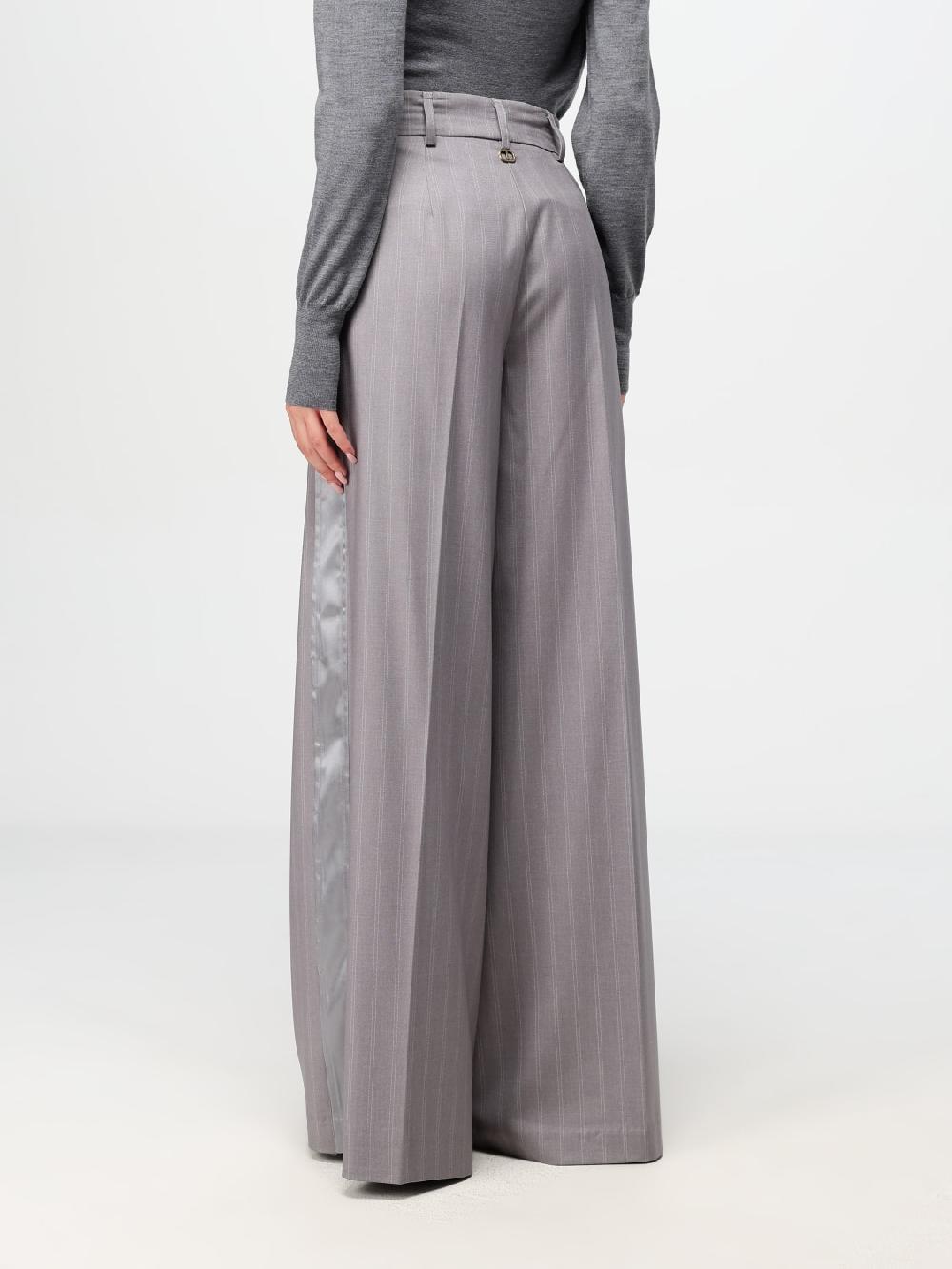 Giglio Pantalone Twinset In Misto Viscosa A Righe