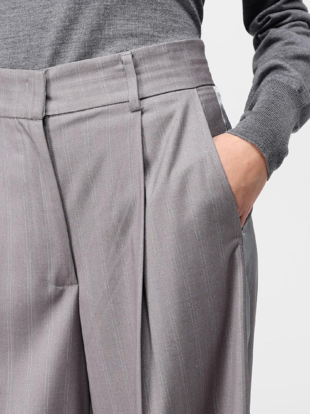 Giglio Pantalone Twinset In Misto Viscosa A Righe