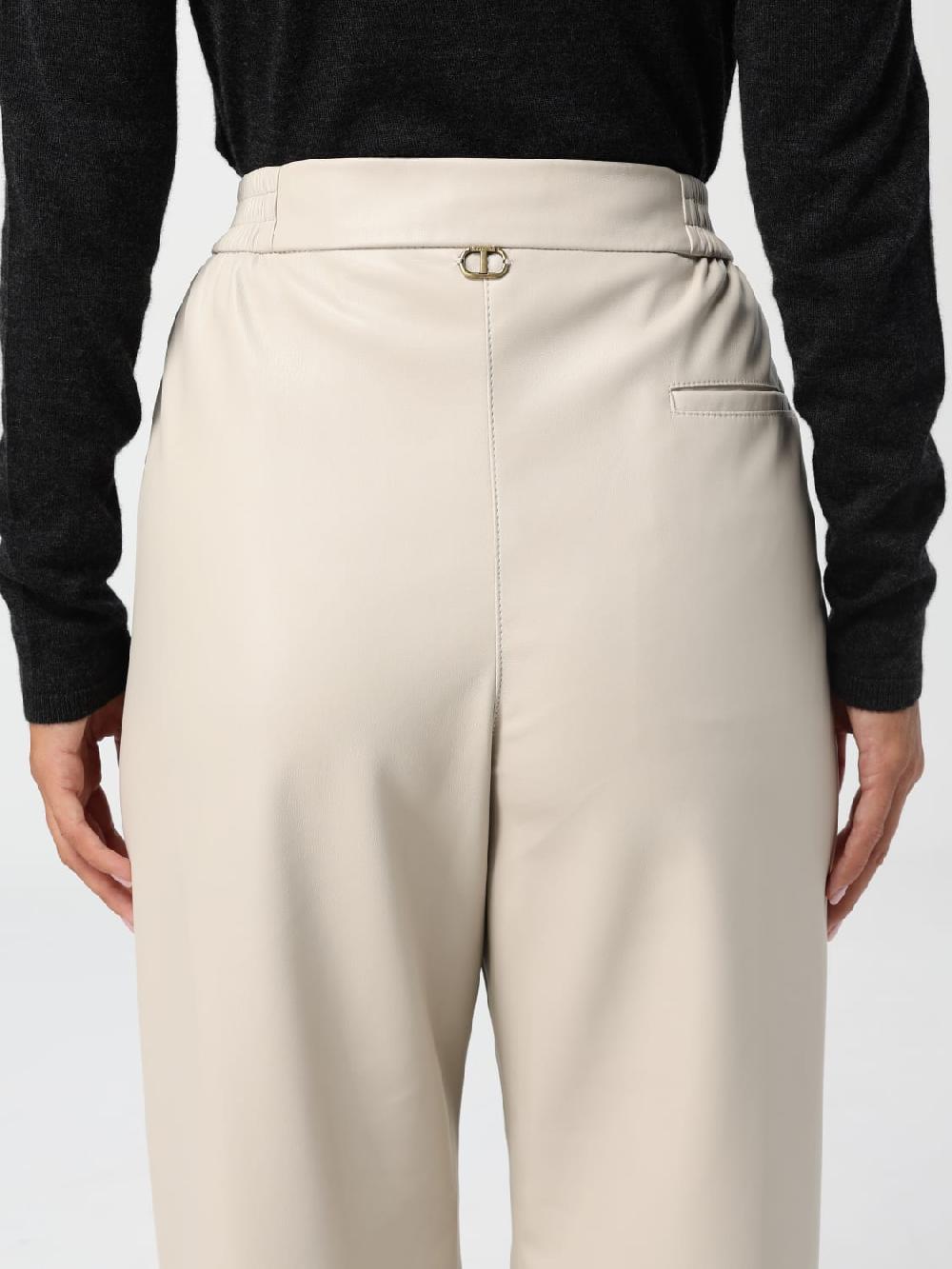 Giglio Pantalone Twinset In Pelle Sintetica