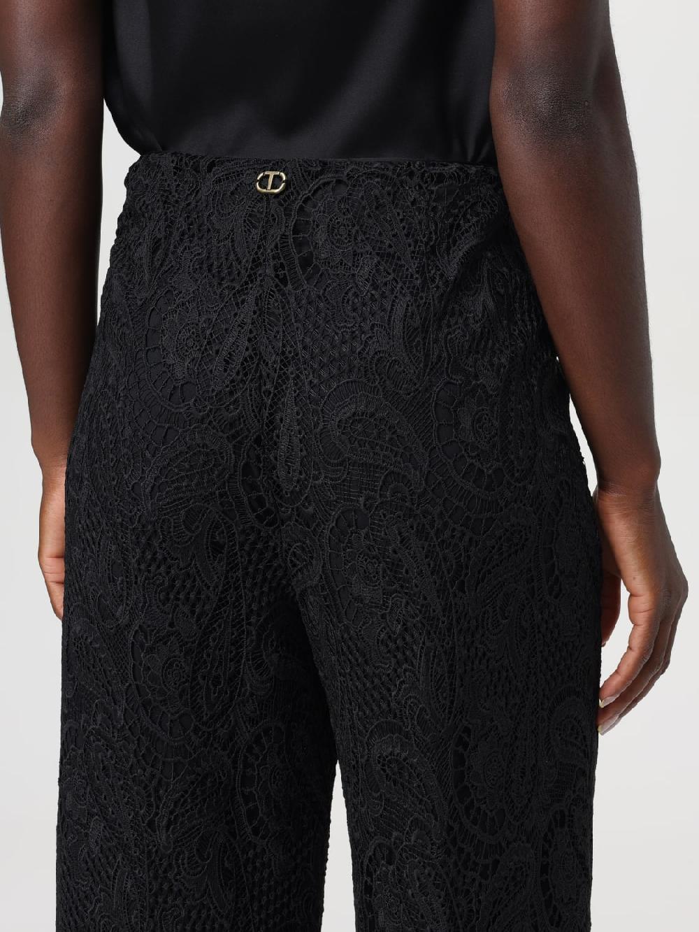 Giglio Pantalone Twinset In Pizzo Macramè