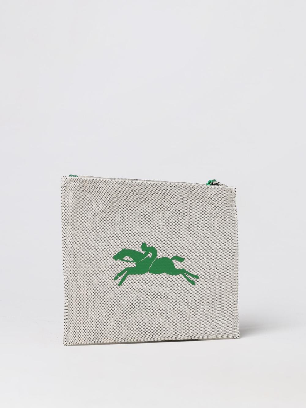 Giglio Pochette Longchamp In Canvas Con Logo