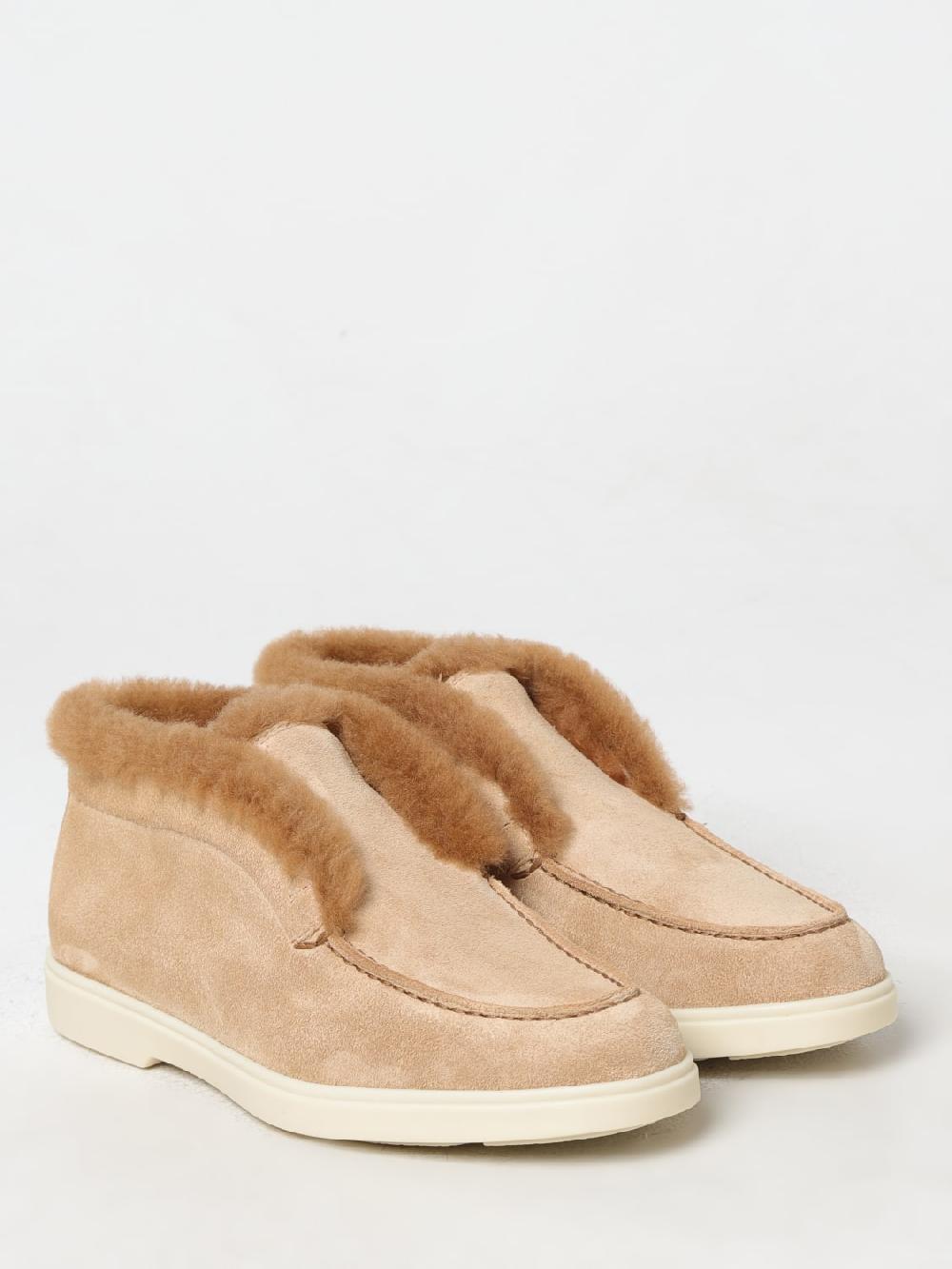 Giglio Polacchino Santoni In Camoscio E Shearling