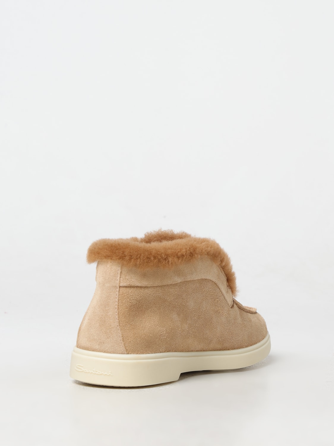 Giglio Polacchino Santoni In Camoscio E Shearling