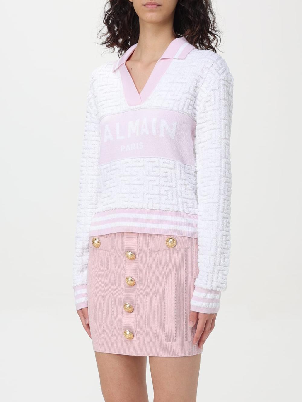 Giglio Polo Balmain In Maglia Con Logo Jacquard