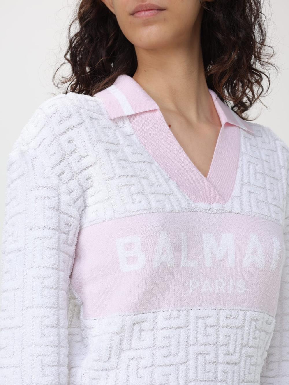 Giglio Polo Balmain In Maglia Con Logo Jacquard