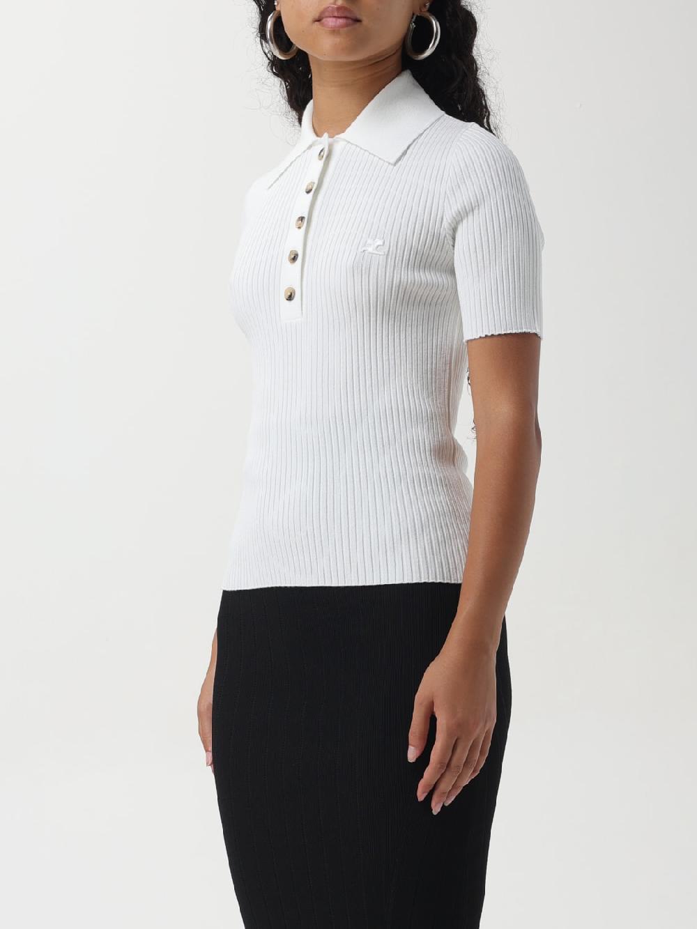 Giglio Polo Basic CourrÈges In Misto Viscosa