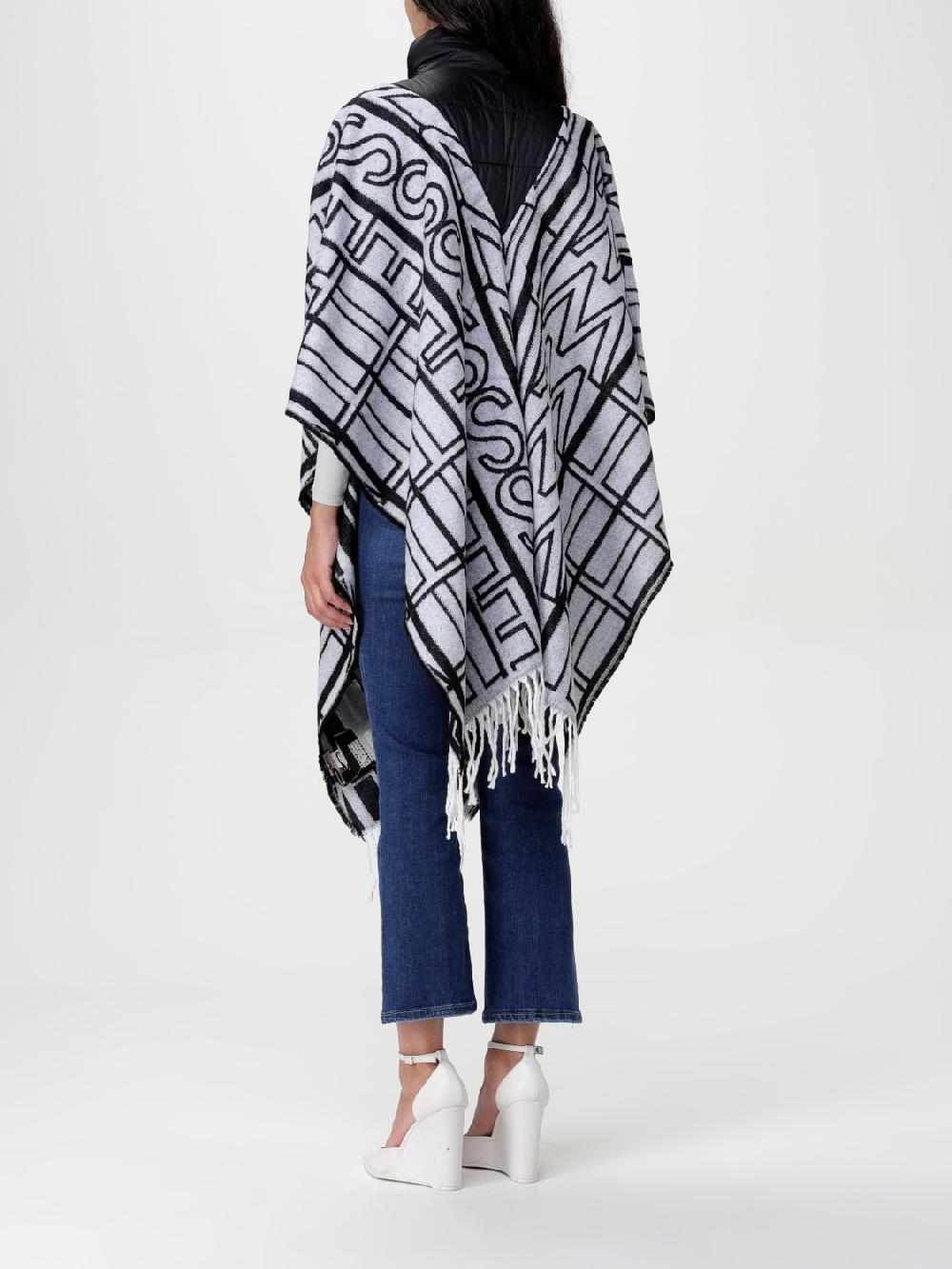 Giglio Poncho Twinset In Viscosa Con Logo Jacquard