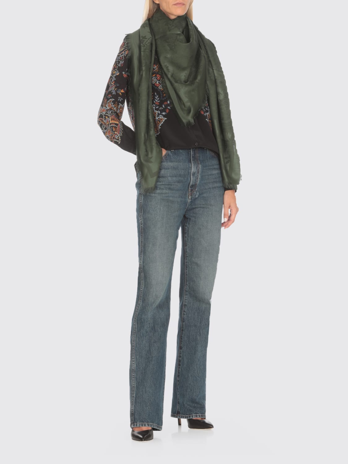 Giglio Sciarpa Etro In Lana E Seta Jacquard