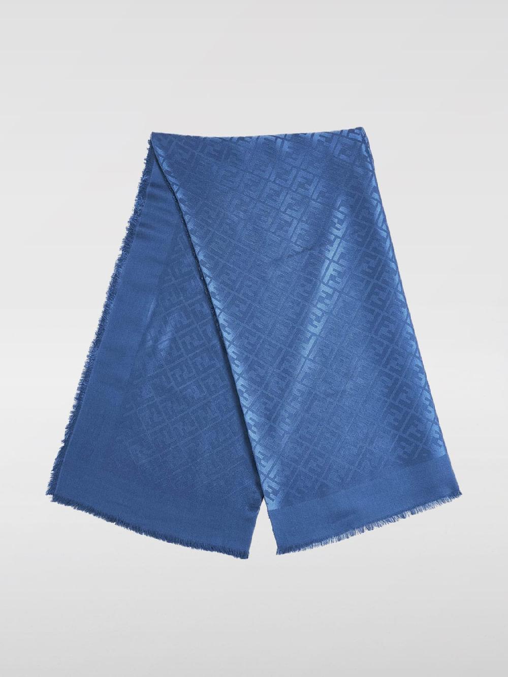 Giglio Sciarpa FF Fendi In Seta E Lana Jacquard