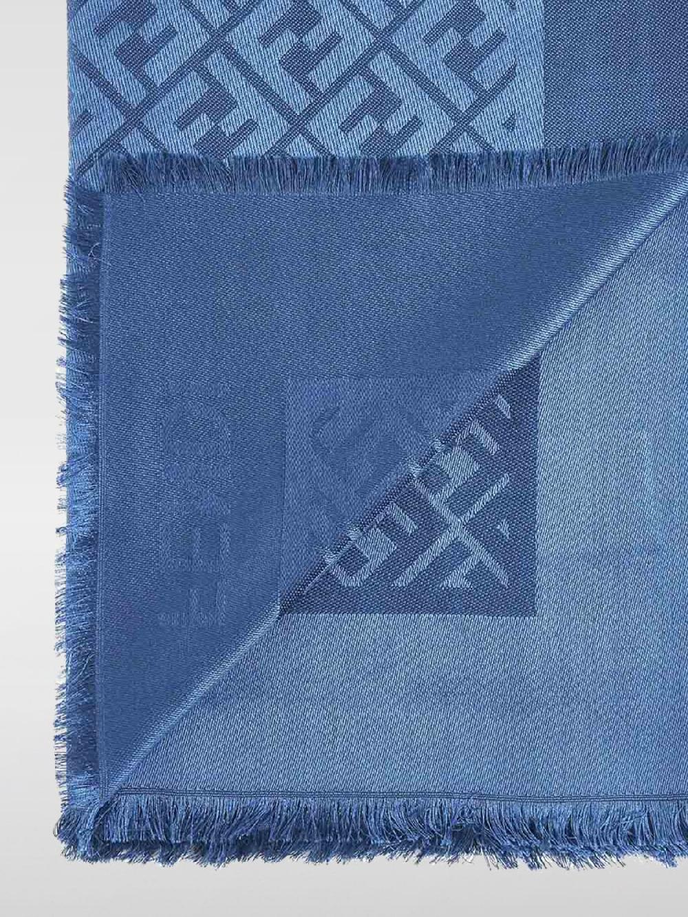 Giglio Sciarpa FF Fendi In Seta E Lana Jacquard